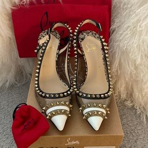 Christian Louboutin slingback studded heels